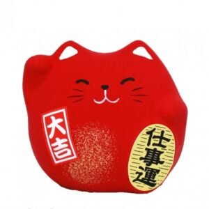 chat fortune japonais rouge