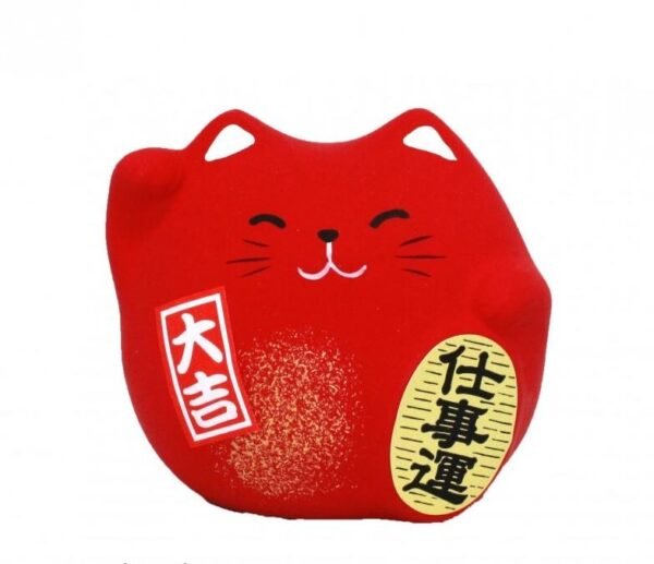chat fortune japonais rouge