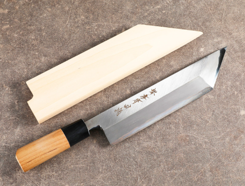 Couteau EDO SAKI Premium droitier à désarêter les anguilles, lame 240 mm et son étui jp