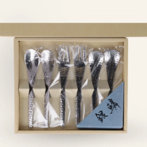 6 couverts martelés pour dessert acier inoxydable jp