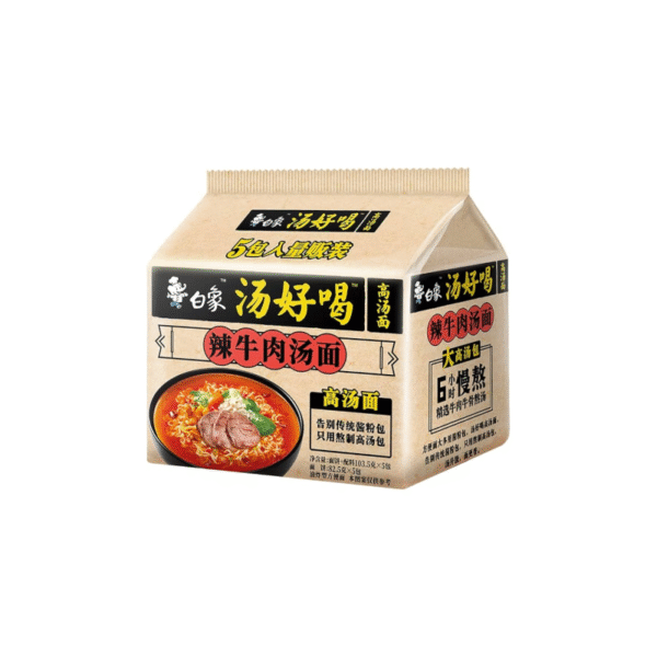 Nouilles instantanées Bœuf piquant BAIXIANG 113gx 5 Sachets CHN