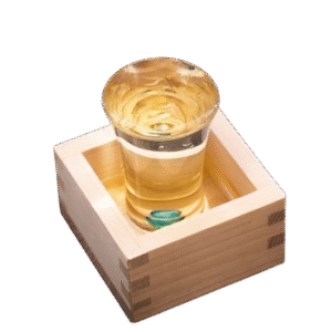 Récipient à saké MASU gravé 1go en bois de Hinoki 85*85*56 mm- sans verre saké