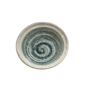 Coupelle Arabori blanche pour entrée ou desserts kohiki noir et bleu